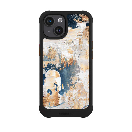 Apple iPhone 15 NIVOmax Abstraktion Blau und Gold