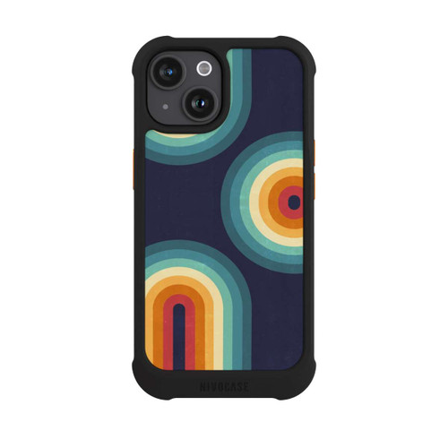 Apple iPhone 15 NIVOmax Double Rainbow on Blue