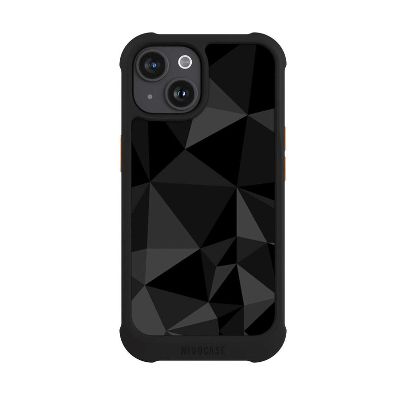 iPhone 15 NIVOmax Polygon Pattern Black