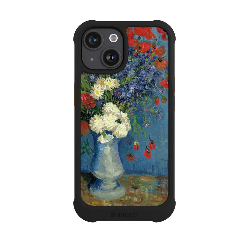 iPhone 15 NIVOmax Stillleben Vase mit Kornblumen und Mohnblumen von Vincent Van Gogh