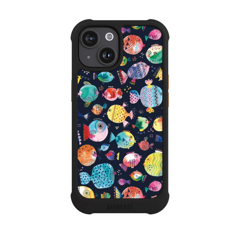 iPhone 15 NIVOmax Plage Puffer poissons Enfant Marine