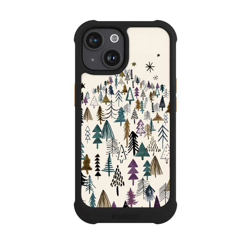 iPhone 15 NIVOmax Bergbäume Wald Lila