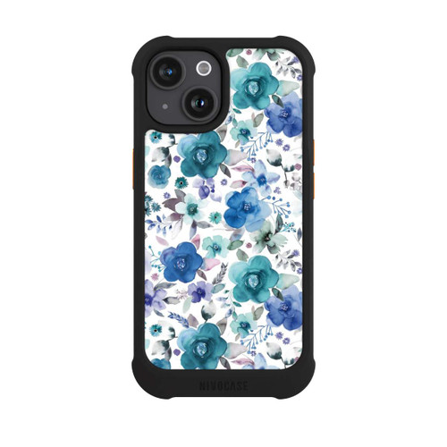 Apple iPhone 15 NIVOmax Winterblumensträuße Blau