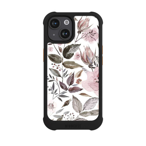 Apple iPhone 15 NIVOmax Aquarell braune Rosenblüten