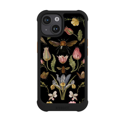 Apple iPhone 15 NIVOmax Wildblumen und Biene Schwarz
