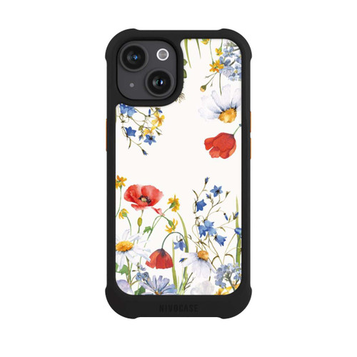 Apple iPhone 15 NIVOmax Prairie de fleurs de pavot