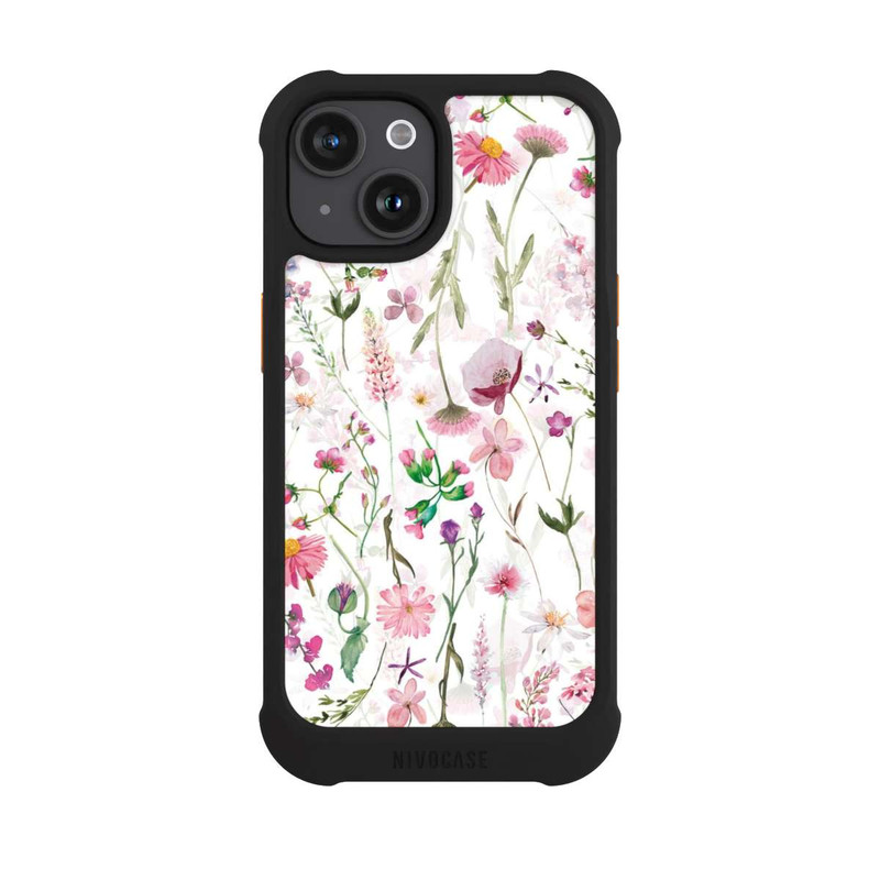 iPhone 15 NIVOmax Rosa Blumenwiese
