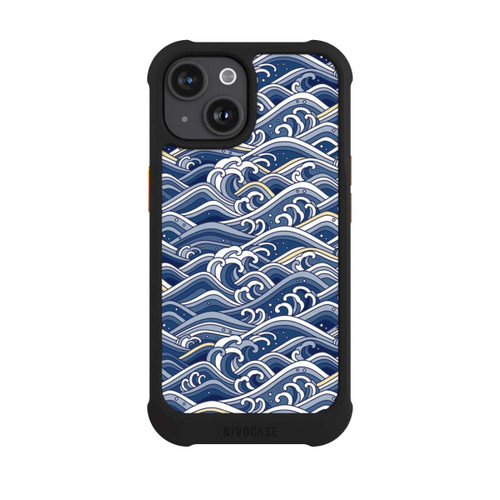 Apple iPhone 15 NIVOmax Vagues bleues kanagawa