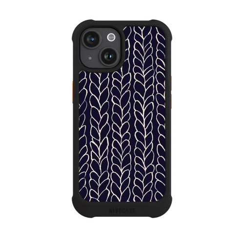 Apple iPhone 15 NIVOmax Tresses En Laine Dessins Marine