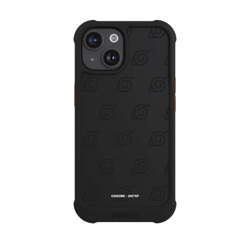 Apple iPhone 15 NIVOmax Schwarzes Konoha-Muster Transparent