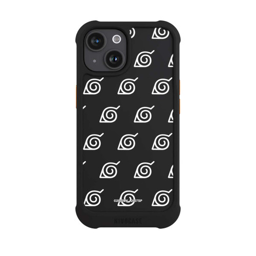 Apple iPhone 15 NIVOmax Weißes Konoha-Muster Transparent