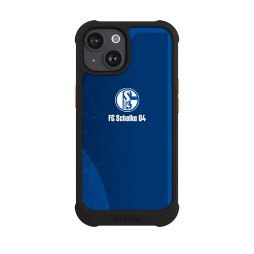 Apple iPhone 15 NIVOmax Schalke 04 Blauer Hintergrund Mit Logo