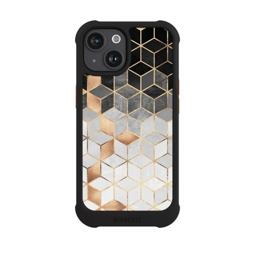 Apple iPhone 15 NIVOmax Würfel dunkel und gold
