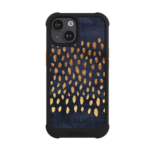 Apple iPhone 15 NIVOmax Muster Gold und Marine