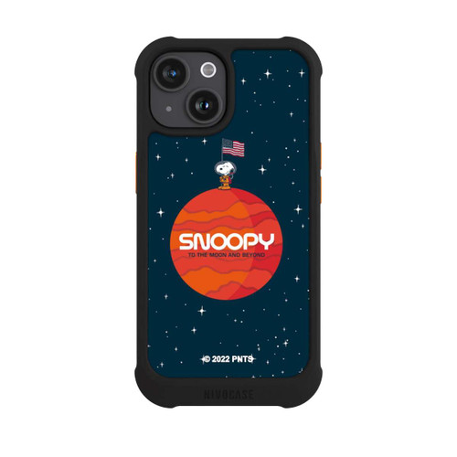 Apple iPhone 15 NIVOmax Snoopy Voyageur de l'espace Orange