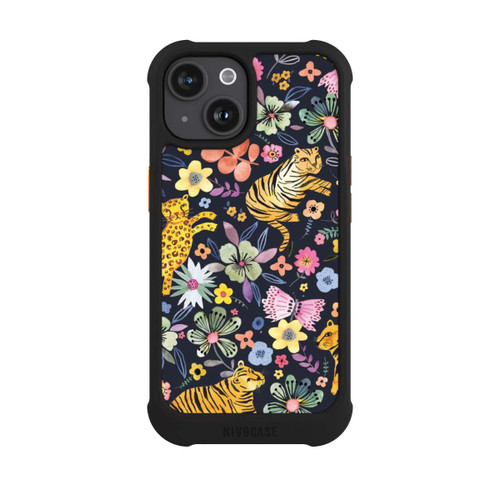 Apple iPhone 15 NIVOmax Tigres &amp; Fleurs du Printemps