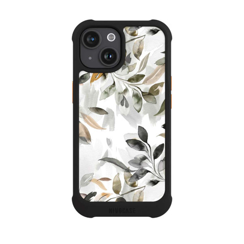 Apple iPhone 15 NIVOmax Watercolor Neutral Leaves