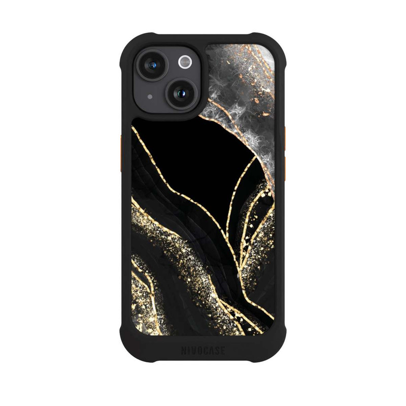iPhone 15 NIVOmax Dark Marble Gold