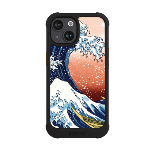 Apple iPhone 15 NIVOmax La Grande Vague de Kanagawa Rouge