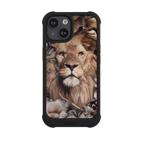 Apple iPhone 15 NIVOmax Lion Flower Frame beige