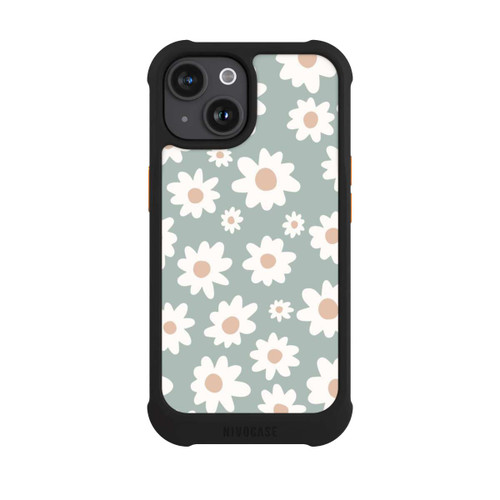Apple iPhone 15 NIVOmax Gänseblümchen Muster grün