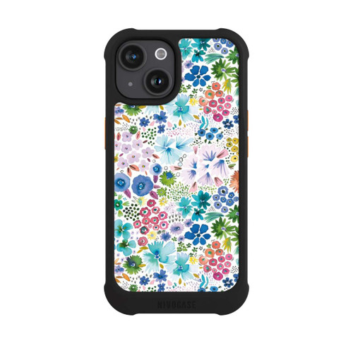 Apple iPhone 15 NIVOmax Petites Fleurs de Printemps Bleues
