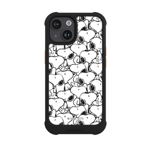 Apple iPhone 15 NIVOmax Snoopy Pattern Noir &amp; Blanc