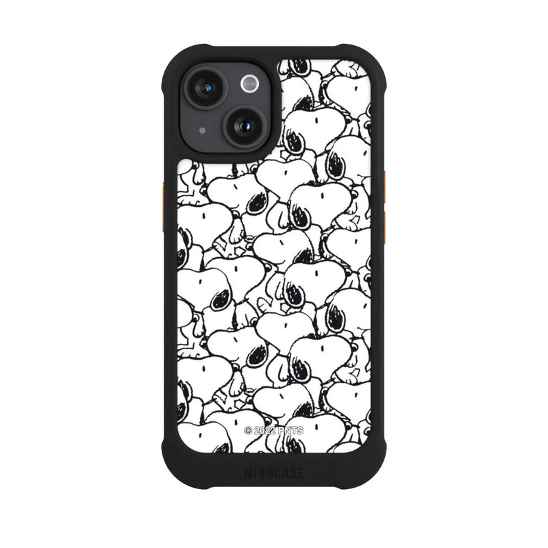 iPhone 15 NIVOmax Snoopy Pattern Noir & Blanc
