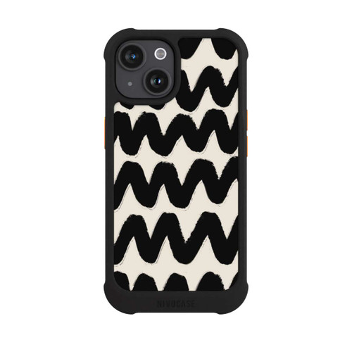 Apple iPhone 15 NIVOmax Vagues Noires Pattern