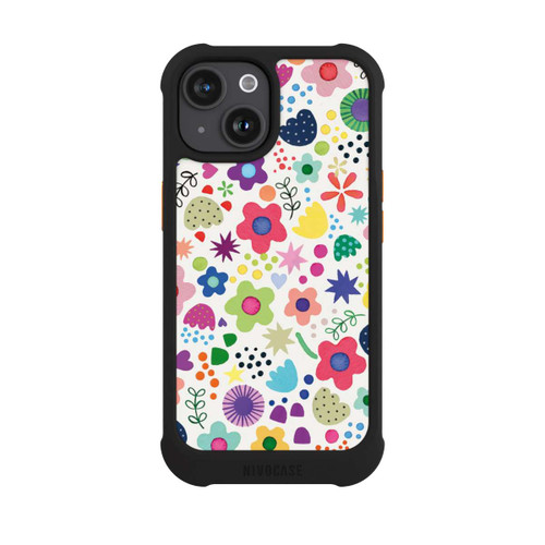 Apple iPhone 15 NIVOmax Fleurs psychédéliques colorées