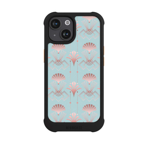 Apple iPhone 15 NIVOmax Art Deco Rose Gold Elegance Blue