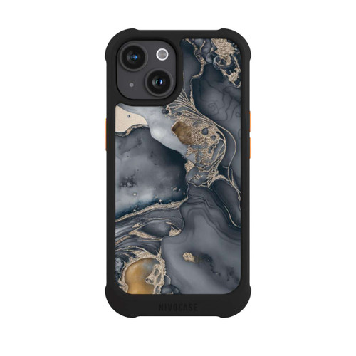 Apple iPhone 15 NIVOmax Alcohol Ink Gold Grey