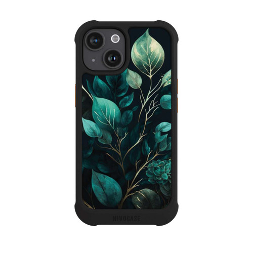Apple iPhone 15 NIVOmax Eukalyptus dunkler Hintergrund