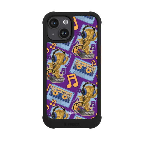 Apple iPhone 15 NIVOmax Groot Comic Headphones Guardians of the Galaxy