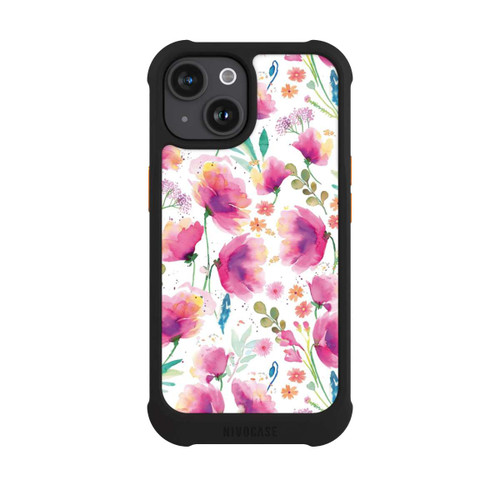 Apple iPhone 15 NIVOmax Coquelicots abstraits aquarelle