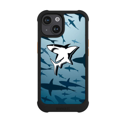 Apple iPhone 15 NIVOmax Haie Muster Blau