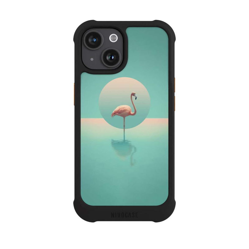 iPhone 15 NIVOmax Flamant dans la piscine