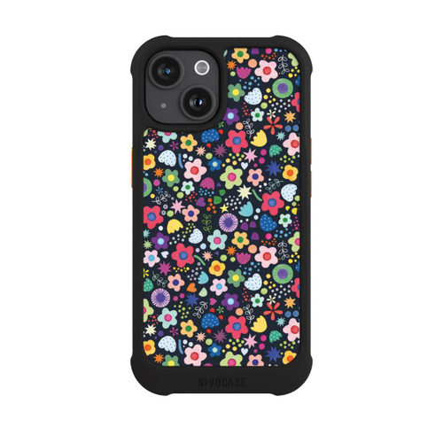 Apple iPhone 15 NIVOmax Psychedelic Flowers Multi Black