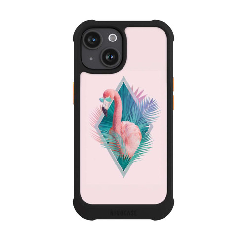 Apple iPhone 15 NIVOmax Tropische Pflanzen Flamingo