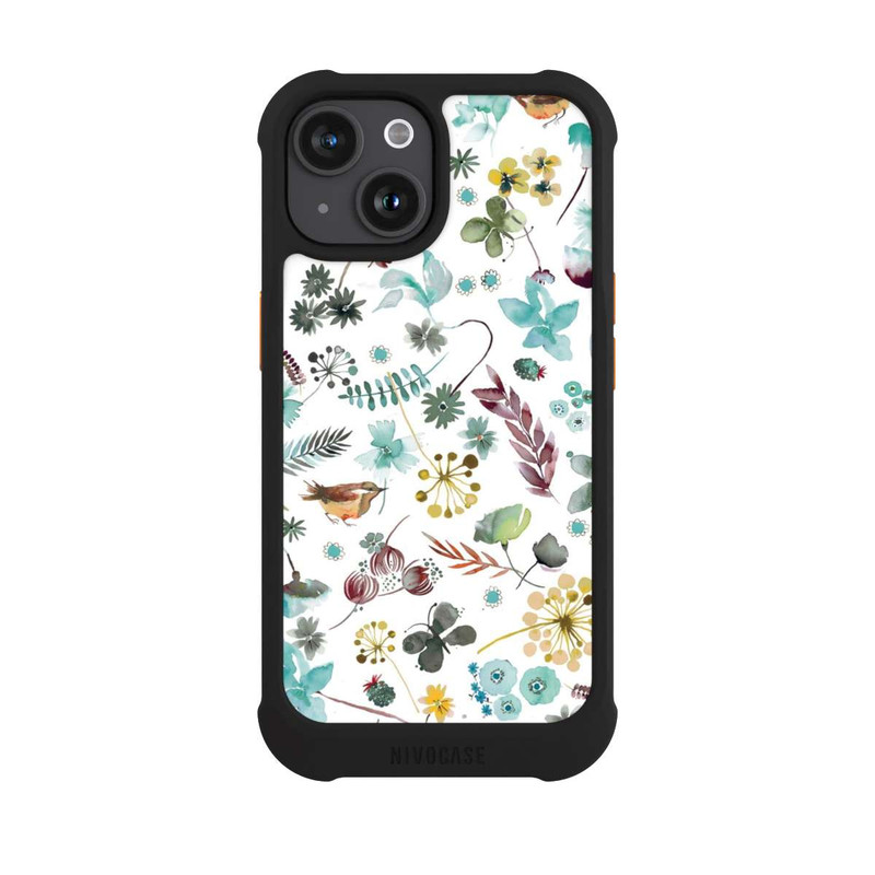 iPhone 15 NIVOmax Papillon botanique Nature Bleu