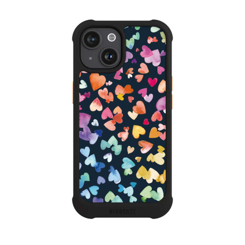 Apple iPhone 15 NIVOmax Valentinstag Herzen Schwarz