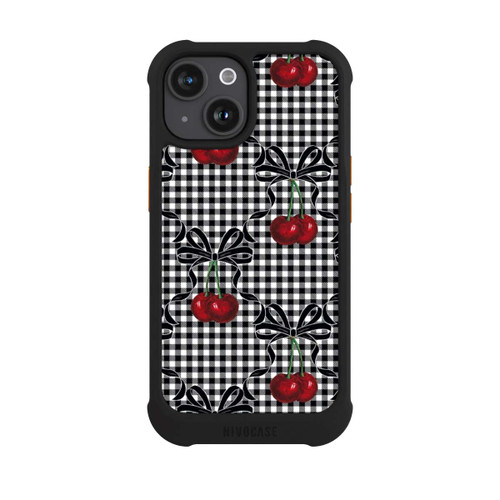 Apple iPhone 15 NIVOmax Cherry Pattern Black