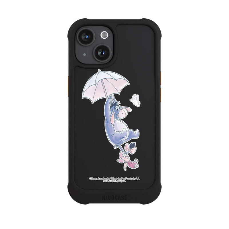 iPhone 15 NIVOmax Winnie Pooh Eeyeore Find Happiness Transparent
