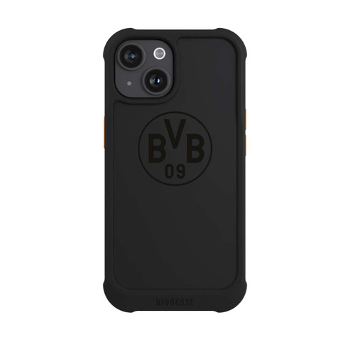 Apple iPhone 15 NIVOmax BVB Logo Schwarz Transparent