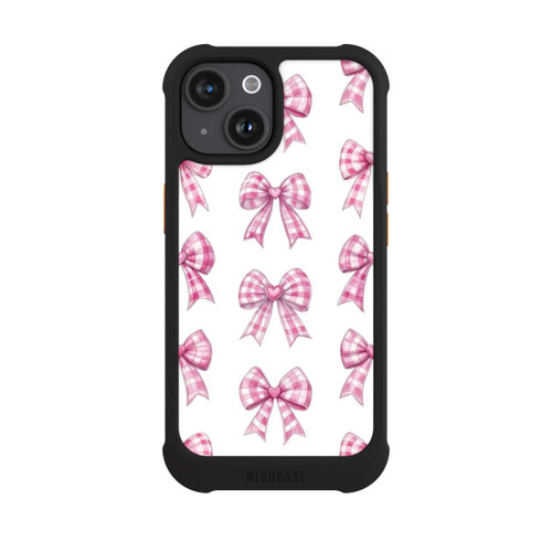 Apple iPhone 15 NIVOmax Pink Gingham Hearts and Bows