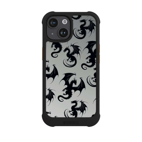 Apple iPhone 15 NIVOmax Dragon Pattern Grey