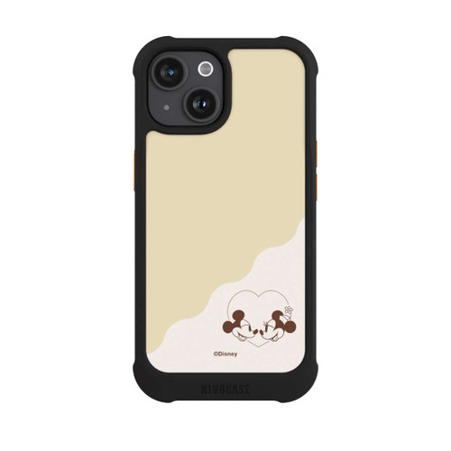 Apple iPhone 15 NIVOmax Mickey and Minnie Love Heart Beige
