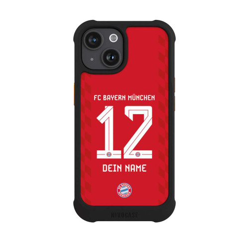 Apple iPhone 15 NIVOmax FC Bayern München Trikot Personalisierbar 25-26