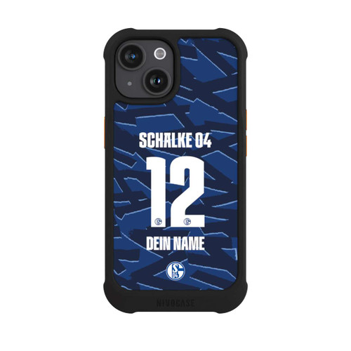 Apple iPhone 15 NIVOmax Schalke 04 Trikot Personalisierbar 25-26