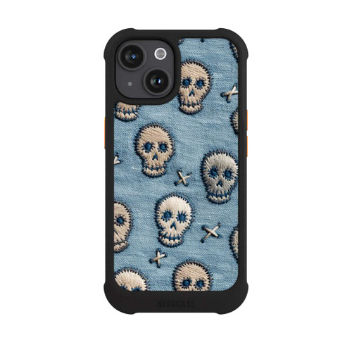 Apple iPhone 15 NIVOmax Skulls on Jeans Pattern